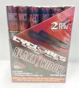 24 Cyclones Blakk Widow Flavored Pre Rolled Cones Reusable Wood Tip - Picture 1 of 1