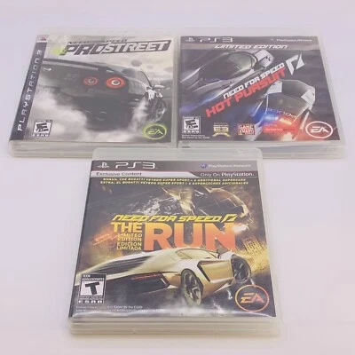 Lot of 3 Need for Speed: ProStreet, Hot Pursuit LE and The Run LE - CIB Tested - Image 1 of 4