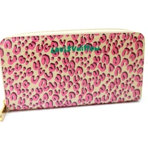 LOUIS VUITTON M91476 Vernis Leopard Zippy Wallet Zip Around Long Wallet Pink - Picture 1 of 8