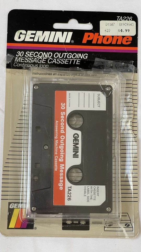 Vintage Gemini Phone Message Cassette 1995 - Image 1 of 4