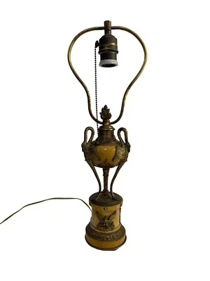 Lampe De Table, Début Du XXe Siècle, Style Empire, Bronze Et Onyx - Photo 1/4