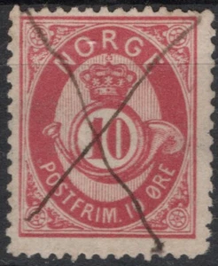 1131 Noruega 1877-78, NK 25 II canc. manual, MI 25, SC #25. - Imagen 1 de 1