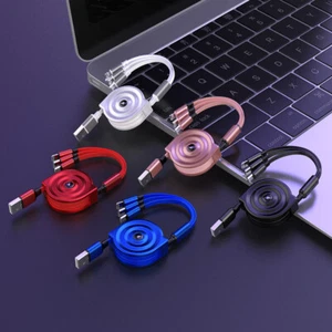 3IN1 Braided Micro USB/Type C Magnetic Cable Fast Charge Adapter For phone - Picture 1 of 2