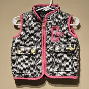 Coogi Black Pink Print Puffer Vest Infant Size 6-9Months - Picture 1 of 7
