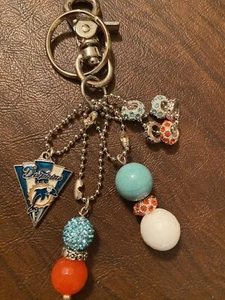 Miami Dolphins Purse Charm Key Ring Chain - Picture 1 of 5
