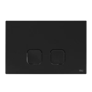 Placca doppio tasto Plain Nera Soft Touch cassetta incasso Oli - Foto 1 di 2