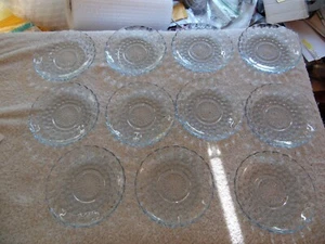 Lot of 11 Vintage  Anchor Hocking Blue Bubble Glass Saucers 5 1/2" - Picture 1 of 4
