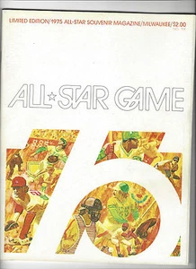 Programma MLB All-Star Game 1975 senza punteggio Milwaukee EX REGGIE JACKSON HANK AARON - Foto 1 di 2