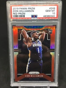 2019 Panini Prizm Red #248 Zion Williamson RC 246/299 PSA 10 - Bild 1 von 2