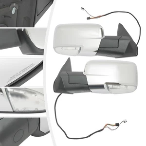 One Pair Manual Folding Heated Rear View Mirror Fit For 2013-2019 Dodge Ram 1500 - Picture 1 of 12