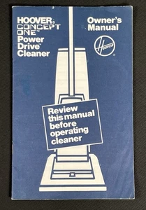HOOVER Concept One Vacuum Power Drive Cleaner Owner's Manual 1978 Vintage - Picture 1 of 10