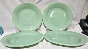 VINTAGE LOT OF 4 FIRE KING JADITE RESTAURANT WARE 9" DINNER PLATES LIGHT LINES - Picture 1 of 3