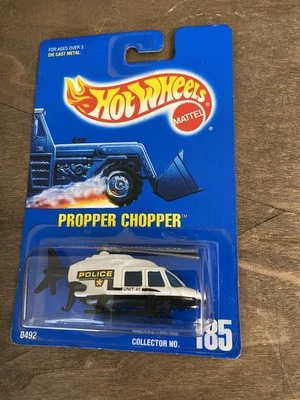 NEW 1991 MATTEL HOT WHEELS PROPPER CHOPPER METAL DIE CAST 1:64 POLICE UNIT 45  - Image 1 of 3