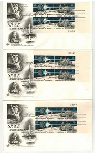 ARTCRAFT SET OF 3 PLATE BLOCKS 1434/1435 SPACE ACHIEVEMENTS ALL 3 CANCELS! - Picture 1 of 1