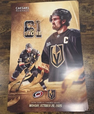 Плакат игровой Vegas Golden Knights vs Carolina Hurricanes 10/20/25 - камень - Изображение 1 из 2
