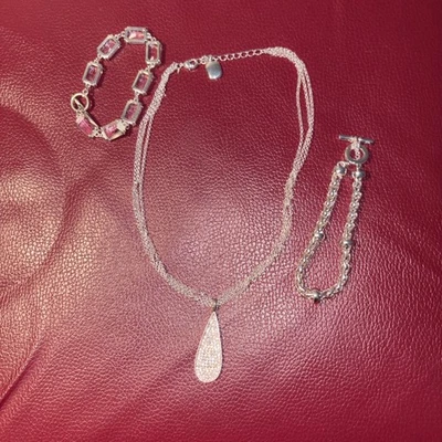 3 Pc. Ralph Lauren Trio-shimmering Necklace & 2 Bracelets-NEW-Christmas Gifts - Image 1 of 4