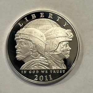 2011 BU US Army Commemorative UNCIRCULATED 90% Silver Dollar - Picture 1 of 9