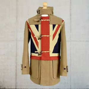 Pretty Green x Gloverall Union Jack Black Label Duffel Coat In Camel Size S - Picture 1 of 24