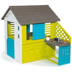 Smoby Playhouse Kitchen With Accessories Kids Children Playset Garden Outdoor UK