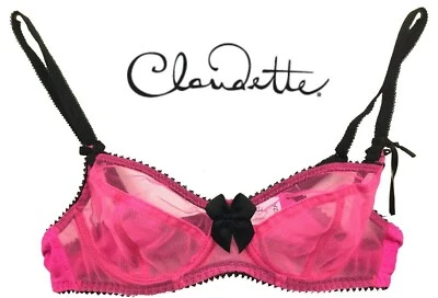 Claudette Dessous Darling Lace Bra Sexy Ladies Lingerie Women Intimate Neon Pink - Image 1 of 4