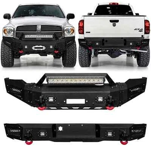 Vijay For 2006-2008 Dodge Ram 1500 Steel Front/Rear Bumper W/Winch Plate&Lights - Picture 1 of 18
