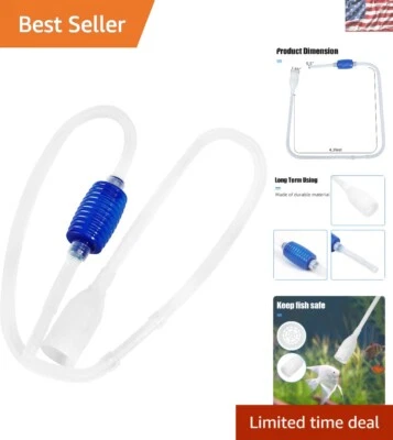 Safe Aquarium Gravel Cleaner with Hand Pump - Ideal for Betta & Goldfish Tanks - Image 1 of 4