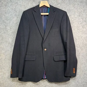 Chaqueta Blazer Etro Milano Cachemir Para Hombre Talla 52L Azul Marino Seda Pecho Único - Imagen 1 de 21