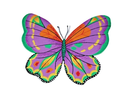 Large Purple Orange Yellow Butterfly Iron On Patch 6 " New - Image 1 of 3