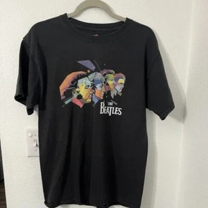Hanes The Beatles Crew Neck Short Sleeve Black Reprint T-Shirt Size M - Picture 1 of 5