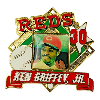Vintage Ken Griffey Jr Lapel Hat Pin Cincinnati Reds Baseball Fan Gift 2000 - Image 1 of 4