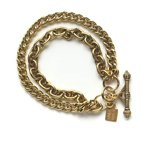 John Wind Charm Bracelet Gold Chunky Double Multi Chain Maximal Art Jewelry - Picture 1 of 1