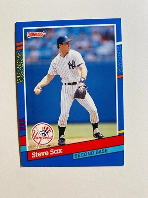 1991 DONRUSS #163 STEVE SAX NM-MT MLB BASEBALL CARD - Image 1 of 2