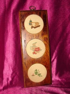 Completed 3 Needlepoint Picture In Frame   3 Different Bread Pitcher Coffee Pot  - Picture 1 of 5