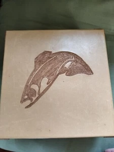 Handmade Leather and Wood storage box with key, Felt inside - Picture 1 of 6