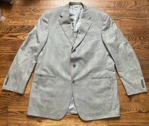 Samuelsohn Greenwich Windowpane Suit Jacket Mens Sz 44L Wool Super 150s - Picture 1 of 15