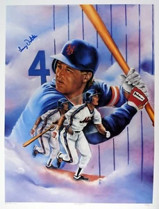 LENNY DYKSTRA AUTOGRAPH NEW YORK METS 20 x 26 LITHOGRAPH ROBERT STEPHEN SIMON - Picture 1 of 8