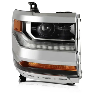 Chrome Housing Headlight Assembly For Chevy Silverado 1500 19-16 Passenger Side - Picture 1 of 12