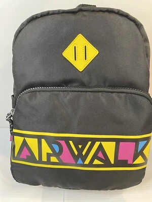 Mochila unisex Airwalk negra con logotipo para computadora portátil equipaje de viaje 14"x11"x5" Foto 1 de 4
