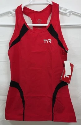 Camiseta sin mangas de triatlón de carbono TYR para mujer espalda de corredor roja negra mediana nueva con etiquetas Foto 1 de 4