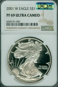2001 W SILVER EAGLE NGC MAC PF69 UCam MAC ULTRA HEAVY CAM MAC SPOTLESS * - Picture 1 of 2