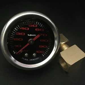VMS FUEL PRESSURE GAUGE IN LIQUID HONDA CIVIC ACURA INTEGRA 1.5" 100PSI 1/8 NPT - Bild 1 von 3