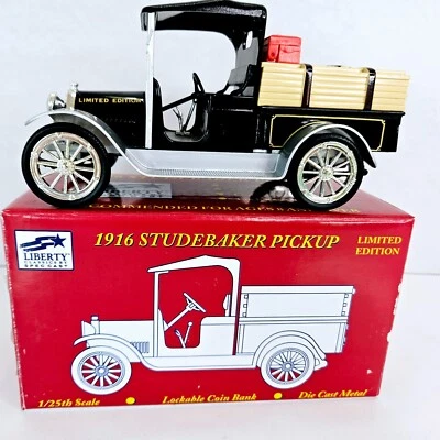 1916 Studebaker Pickup Die Cast Metal Bank 1/25 Scale Liberty Classics w/ Key - Image 1 of 4