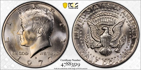 1977-D USA KENNEDY HALF DOLLAR PCGS MS67 ~ HIGH LUSTER & DETAIL  HAIR ~ POP 50/4 Cover