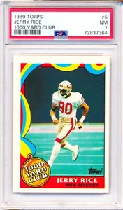 Jerry Rice 1989 Topps #5 - 1000 yardas Club PSA 7 - recién graduado * estuche nuevo - Imagen 1 de 2
