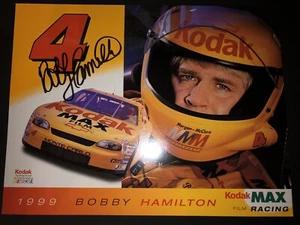 BOBBY HAMILTON 1999 SIGNED KODAK WINSTON CUP 81/2X11 POSTCARD - Picture 1 of 4