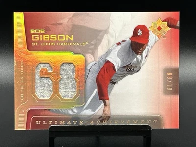 BOB GIBSON 2004 UD Ultimate Achievement Gold Foil w/Game Used Jersey #/68 - Image 1 of 2