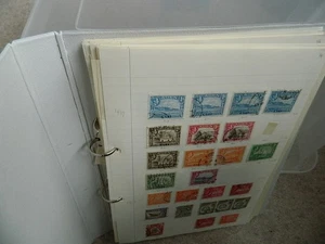BRITISH COMMONWEALTH QV-QEII STAMPS COLLECTION ON PAGES IN ALBUM - Picture 1 of 24