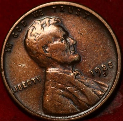 1925-S San Francisco Mint Copper Lincoln Wheat Cent - Image 1 of 2