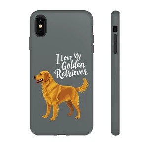Golden Retriever Phone Case for iPhone 16 Pro Gray Glossy - Picture 1 of 10