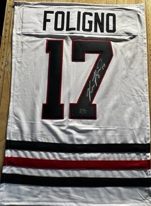 Nick Foligno Autographed Chicago Blackhawks Jersey Swatch With COA Sticker - Picture 1 of 1